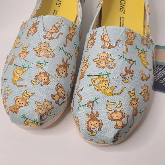 TOMS Monkey Bananas Ortholite Shoes size 7W NWT - Picture 4 of 13